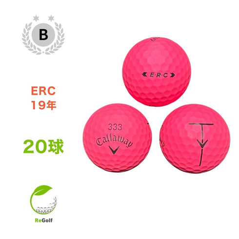 【中古】 ロストボール キャロウェイ ERC マット ピンク 2019年モデル 20球 Bランク ゴルフボール リゴルフ