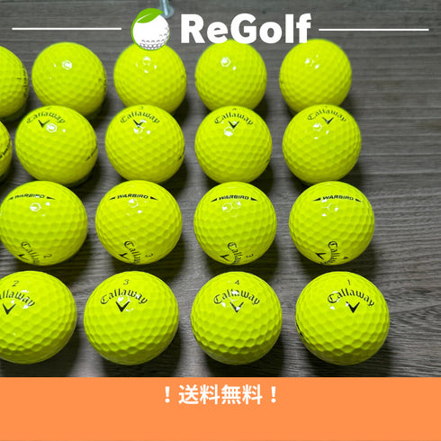 【中古】 ロストボール キャロウェイ ウォーバード イエロー 2021年モデル 20球 Aランク ゴルフボール リゴルフ
