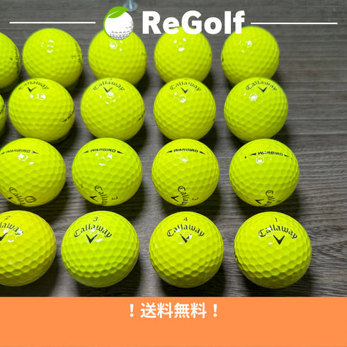 【中古】 ロストボール キャロウェイ ウォーバード イエロー 2021年モデル 20球 Cランク ゴルフボール リゴルフ