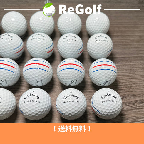 【中古】 ロストボール キャロウェイ ERC SOFT トリプルトラック ホワイト 2023年モデル 20球 Aランク ゴルフボール リゴルフ