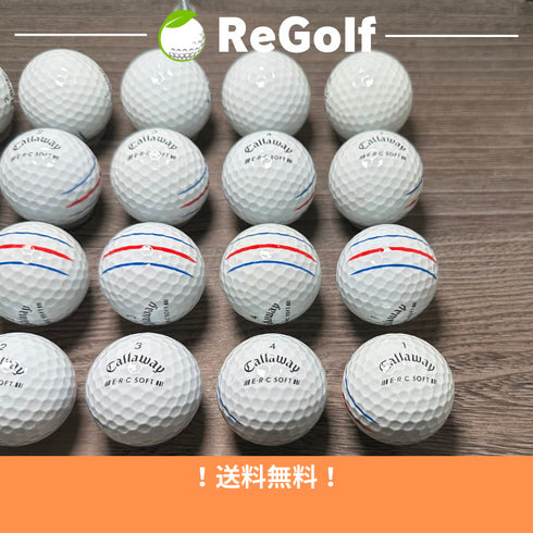 ロストボール キャロウェイ ERC SOFT トリプルトラック ホワイト 2023年モデル 20球 Bランク ゴルフボール