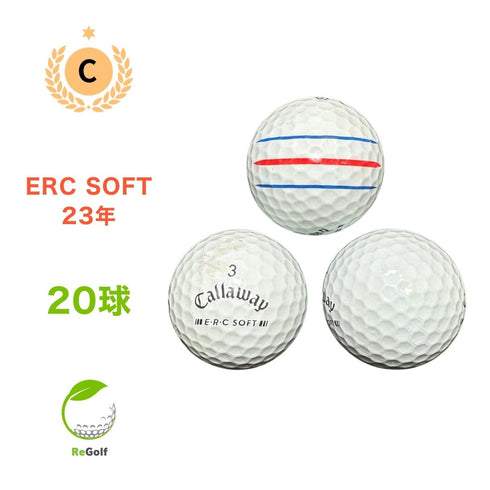 【中古】 ロストボール キャロウェイ ERC SOFT トリプルトラック ホワイト 2023年モデル 20球 Cランク ゴルフボール リゴルフ