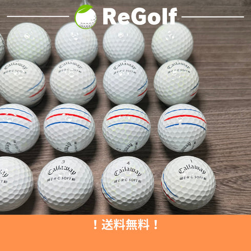 【中古】 ロストボール キャロウェイ ERC SOFT トリプルトラック ホワイト 2023年モデル 20球 Cランク ゴルフボール リゴルフ