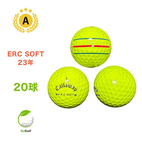 【中古】 ロストボール キャロウェイ ERC SOFT トリプルトラック イエロー 2023年モデル 20球 Aランク ゴルフボール リゴルフ