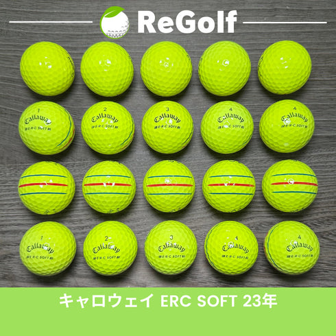 【中古】 ロストボール キャロウェイ ERC SOFT トリプルトラック イエロー 2023年モデル 20球 Aランク ゴルフボール リゴルフ