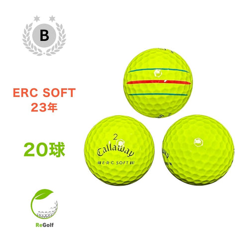 【中古】 ロストボール キャロウェイ ERC SOFT トリプルトラック イエロー 2023年モデル 20球 Bランク ゴルフボール リゴルフ
