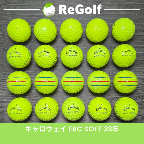 【中古】 ロストボール キャロウェイ ERC SOFT トリプルトラック イエロー 2023年モデル 20球 Bランク ゴルフボール リゴルフ