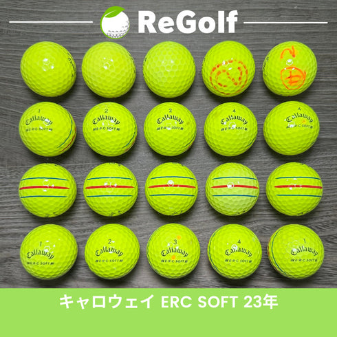 【中古】 ロストボール キャロウェイ ERC SOFT トリプルトラック イエロー 2023年モデル 20球 Cランク ゴルフボール リゴルフ