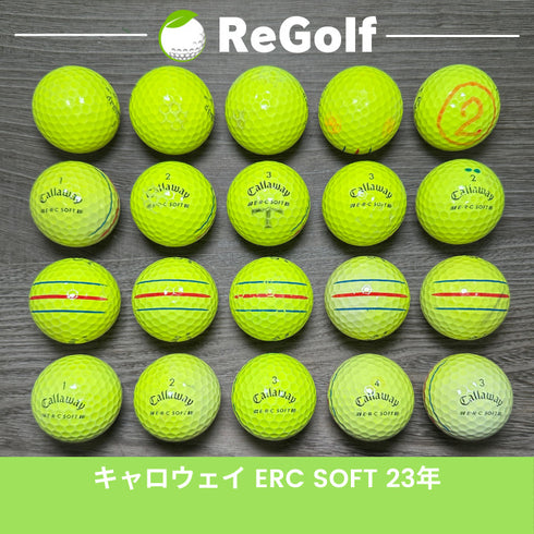 【中古】 ロストボール キャロウェイ ERC SOFT トリプルトラック イエロー 2023年モデル 20球 ぉ試ランク ゴルフボール リゴルフ