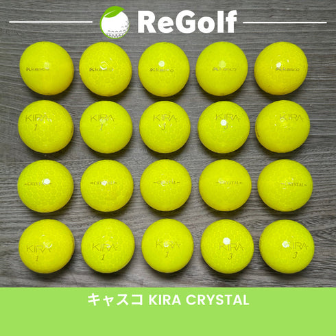 【中古】 ロストボール キャスコ KIRA キラ クリスタル イエロー 20球 Aぉ試ランク ゴルフボール リゴルフ