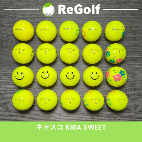 【中古】 ロストボール キャスコ KIRA キラ スウィート イエロー 20球 Cランク ゴルフボール リゴルフ