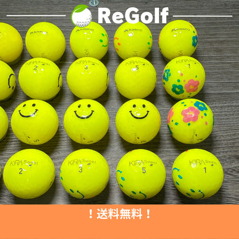 【中古】 ロストボール キャスコ KIRA キラ スウィート イエロー 20球 Cランク ゴルフボール リゴルフ