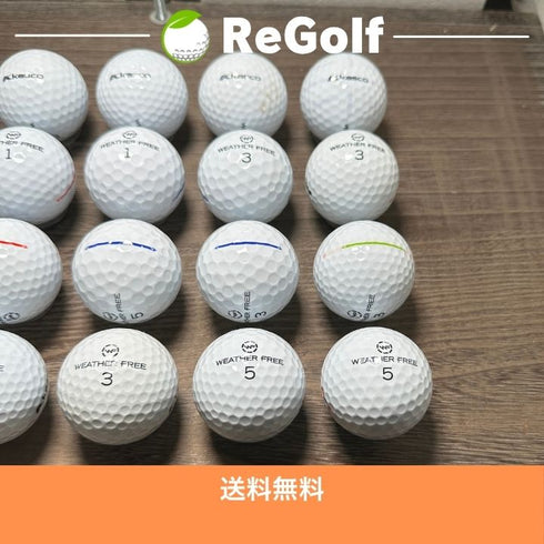 【中古】 ロストボール キャスコ ウェザーフリー ホワイト 混合 雨用など 20球 ACランク ゴルフボール リゴルフ