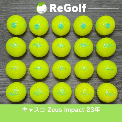 【中古】 ロストボール キャスコ ゼウスインパクト 女子 イエロー 2023年モデル 20球 ACランク ゴルフボール リゴルフ