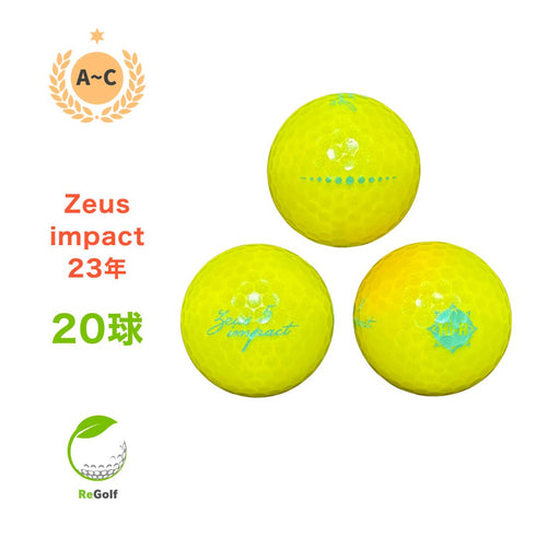 【中古】 ロストボール キャスコ ゼウスインパクト 女子 イエロー 2023年モデル 20球 ACランク ゴルフボール リゴルフ