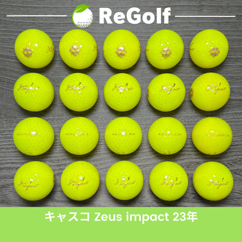 【中古】 ロストボール ゼウスインパクト イエロー 2023年モデル 20球 ACランク ゴルフボール リゴルフ