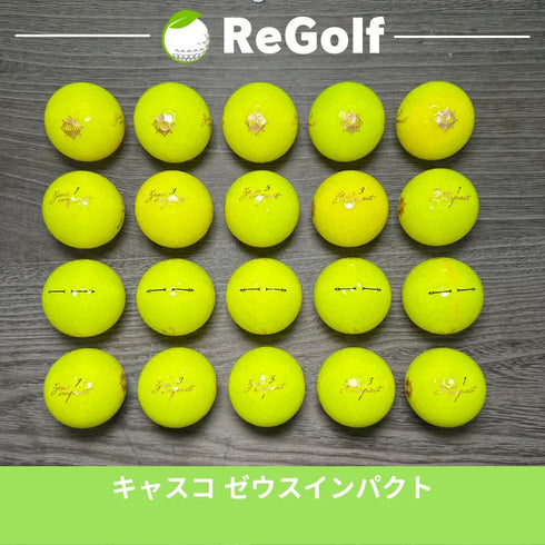 【中古】 ロストボール キャスコ ゼウスインパクト イエロー 2019年モデル 20球 ACランク ゴルフボール リゴルフ