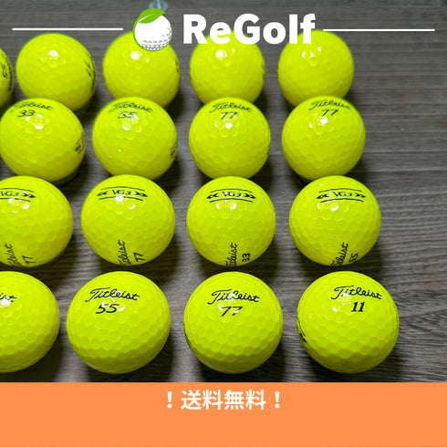 【中古】 ロストボール タイトリスト VG3 イエロー 2022年モデル 20球 Aランク ゴルフボール リゴルフ