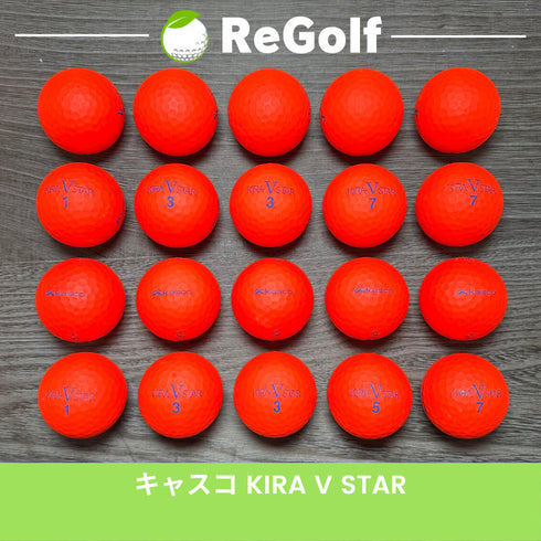 【中古】 ロストボール キャスコ KIRA キラ V スター マット レッド 20球 Bランク ゴルフボール リゴルフ