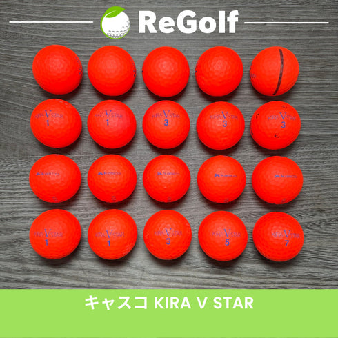 【中古】 ロストボール キャスコ KIRA キラ V スター マット レッド 20球 Cランク ゴルフボール リゴルフ