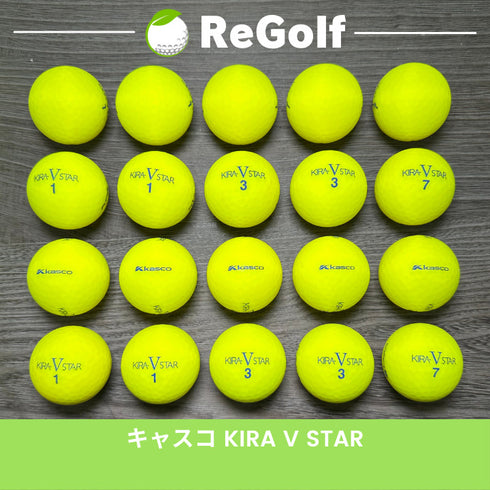 【中古】 ロストボール キャスコ KIRA キラ V スター マット イエロー 20球 Aランク ゴルフボール リゴルフ