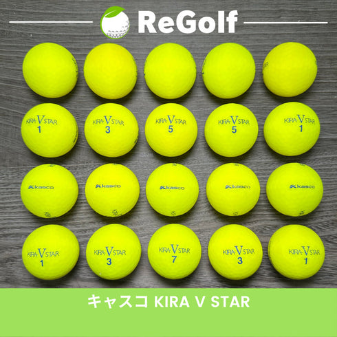【中古】 ロストボール キャスコ KIRA キラ V スター イエロー 20球 Bランク ゴルフボール リゴルフ