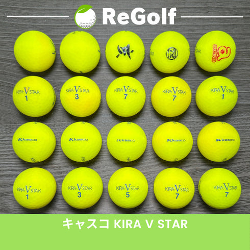 【中古】 ロストボール キャスコ KIRA キラ V スター イエロー 20球 Cランク ゴルフボール リゴルフ