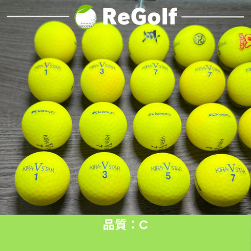 【中古】 ロストボール キャスコ KIRA キラ V スター イエロー 20球 Cランク ゴルフボール リゴルフ
