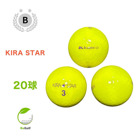 【中古】 ロストボール キャスコ KIRA キラ スター イエロー 年式混合 20球 Bランク ゴルフボール リゴルフ