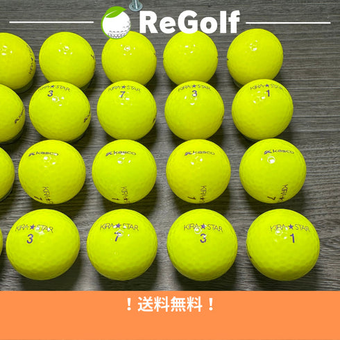 【中古】 ロストボール キャスコ KIRA キラ スター イエロー 年式混合 20球 Bランク ゴルフボール リゴルフ