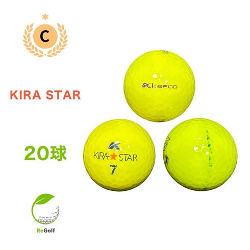 【中古】 ロストボール キャスコ KIRA キラ スター イエロー 年式混合 20球 Cランク ゴルフボール リゴルフ