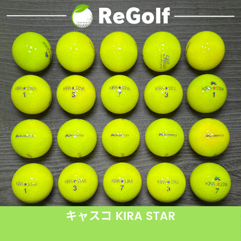 【中古】 ロストボール キャスコ KIRA キラ スター イエロー 年式混合 20球 Cランク ゴルフボール リゴルフ