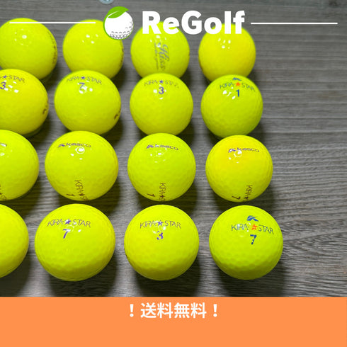 【中古】 ロストボール キャスコ KIRA キラ スター イエロー 年式混合 20球 Cランク ゴルフボール リゴルフ