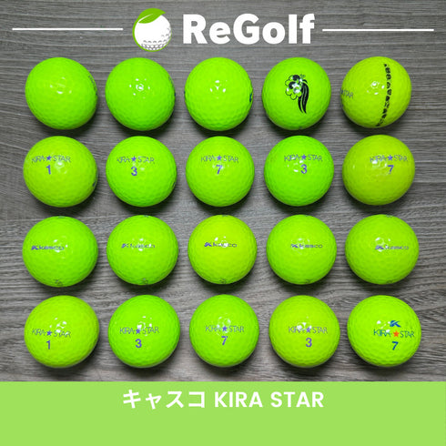 【中古】 ロストボール キャスコ KIRA キラ スター グリーン 年式混合 20球 Cランク ゴルフボール リゴルフ