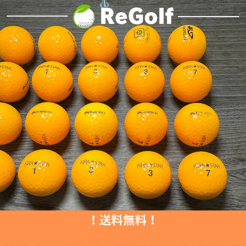 【中古】 ロストボール キャスコ KIRA キラ スター オレンジ 20球 Cランク ゴルフボール リゴルフ