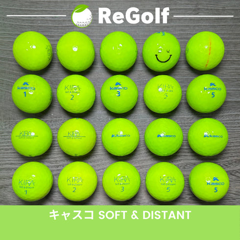 【中古】 ロストボール キャスコ KIRA キラ ソフト アンド ディスタント グリーン 年式混合 20球 ACランク ゴルフボール リゴルフ