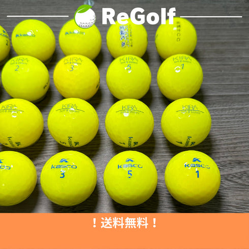 【中古】 ロストボール キャスコ KIRA キラ ソフト アンド ディスタント イエロー 年式混合 20球 ACランク ゴルフボール リゴルフ