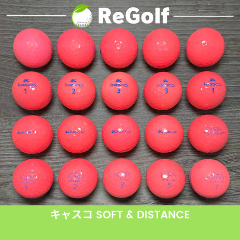 【中古】 ロストボール キャスコ KIRA キラ ソフト アンド ディスタント ピンク 年式混合 20球 ACランク ゴルフボール リゴルフ
