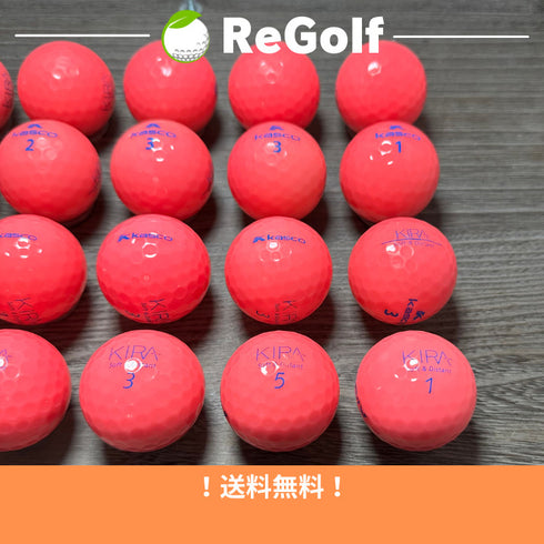 【中古】 ロストボール キャスコ KIRA キラ ソフト アンド ディスタント ピンク 年式混合 20球 ACランク ゴルフボール リゴルフ