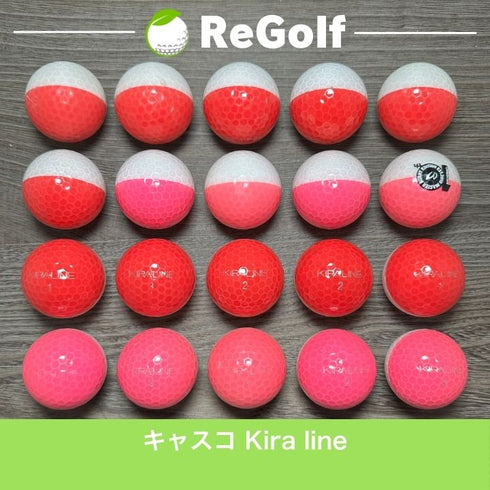 【中古】 ロストボール キャスコ キラ ライン ピンク レッド 20球 ACランク ゴルフボール リゴルフ