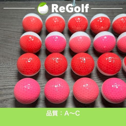 【中古】 ロストボール キャスコ キラ ライン ピンク レッド 20球 ACランク ゴルフボール リゴルフ