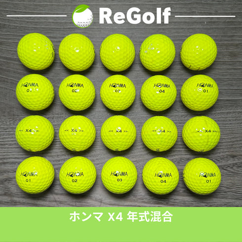 【中古】 ロストボール 本間ゴルフ ホンマ X4 イエロー 20球 ACランク ゴルフボール リゴルフ