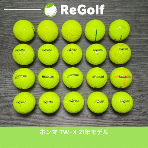 【中古】 ロストボール 本間ゴルフ ホンマ TW-X イエロー 2021年モデル 20球 Cランク ゴルフボール リゴルフ