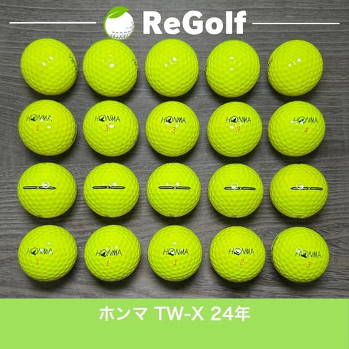 ロストボール 本間ゴルフ ホンマ TW-X イエロー 2024年モデル 20球 Aランク ゴルフボール