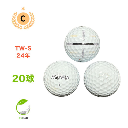 【中古】 ロストボール 本間ゴルフ ホンマ TW-S ホワイト 2024年モデル 20球 Cランク ゴルフボール リゴルフ
