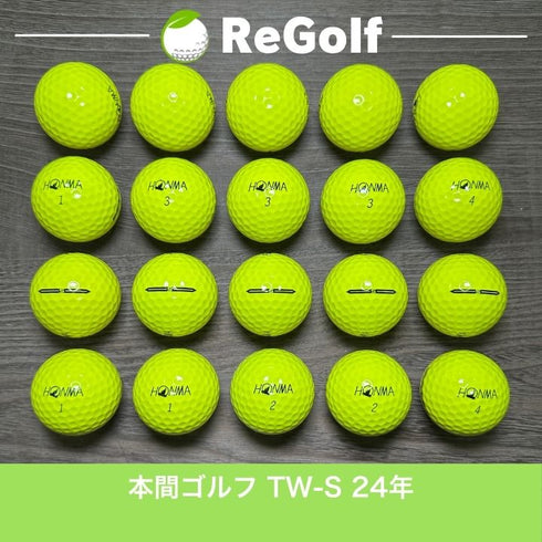 【中古】 ロストボール 本間ゴルフ ホンマ TW-S イエロー 2024年モデル 20球 Aランク ゴルフボール リゴルフ
