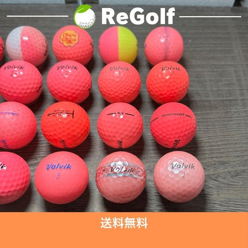 【中古】 ロストボール ボルビック ヴォルビック ピンク 銘柄混合 VIVIDXT FLYON VIMAX 20球 ACランク ゴルフボール リゴルフ