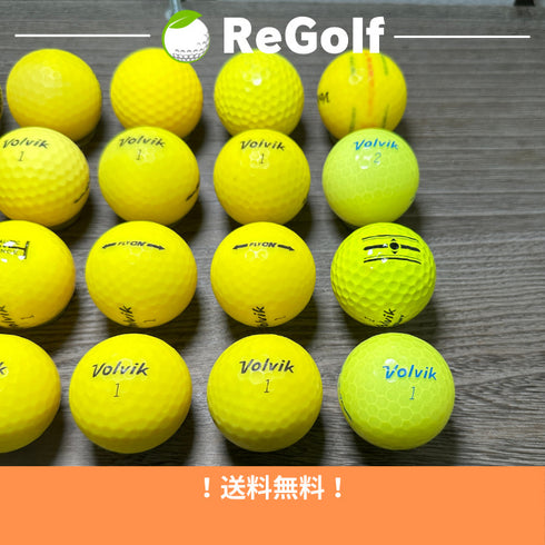 【中古】 ロストボール ボルビック ヴォルビック イエロー 銘柄混合 VIVIDXT FLYON VIMAX 20球 ACランク ゴルフボール リゴルフ