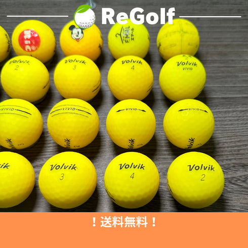 【中古】 ロストボール ボルビック ヴォルビック ビビッド マット イエロー 年式混合 20球 ACランク ゴルフボール リゴルフ