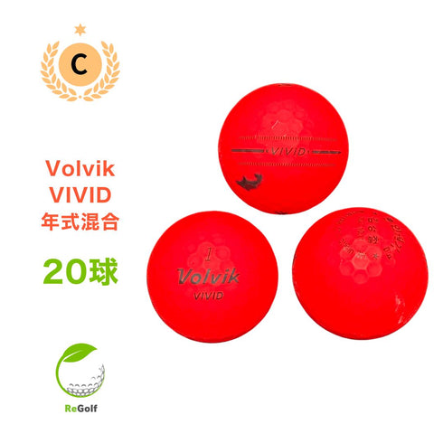 【中古】 ロストボール ボルビック ヴォルビック ビビッド マット レッド 年式混合 20球 Cランク ゴルフボール リゴルフ